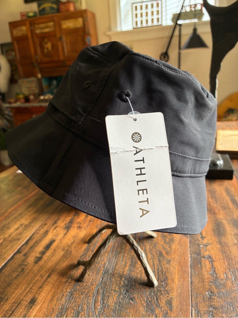 Athleta Black Bucket Hat with Branded Tag